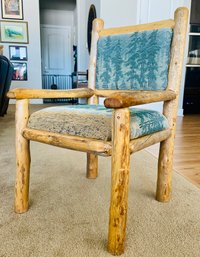 Solid Pine Hand Crafted Log Chair 1 Of 2