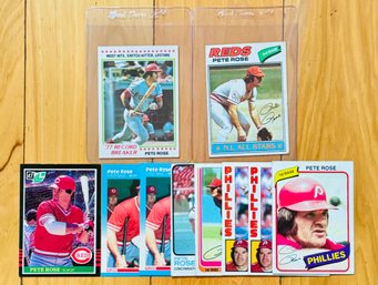 Lot Of Cincinnati Reds Pete Rose MLB Baseball Cards