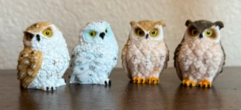 Set Of 4 Owl Figurines