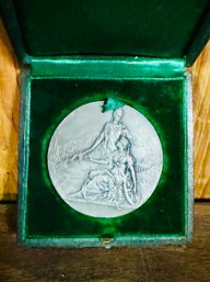 1946 Silvered Bronze Art Nouveau Medal Carpenter Award By Coudray