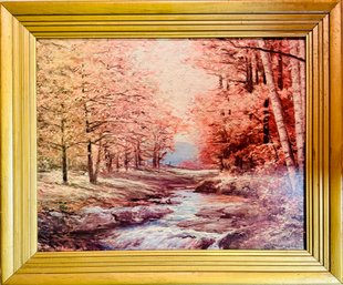 Framed Print On Board Of Natural Scenery