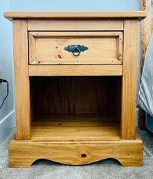 Rustic Wood Nightstand With Drawer