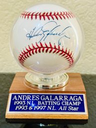 Andres Galarraga Signed Baseball Colorado Rockies MLB Baseball