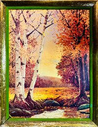 Framed Print On Board Of Fall Natural Scenery