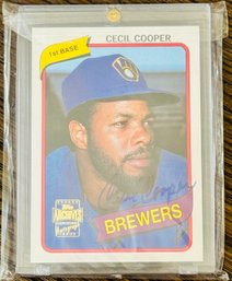 Cecil Cooper Milwaukee Brewers Autographed Card Topps Archive Autograph Issued