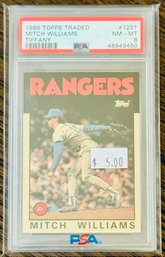 Topps Tiffany Mitch Williams Texas Rangers MLB Baseball Autographed Card Graded By PSA 8