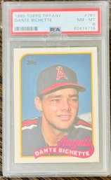 1989 Topps Tiffany Dante Bichette Angels MLB Baseball PSA 8 Graded Card