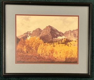 Framed Autumn Mountain Landscape Print