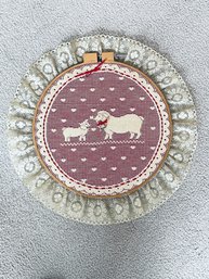 Two Sheep Cross-stitch Wall Art