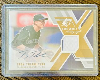 Upper Deck SPX Troy Tulowitzki Colorado Rockies Game Jersey Autograph Card