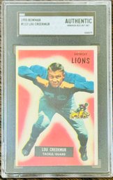 1955 Bowman Lou Creekmur Detroit Lions Authenticated Card By SGC