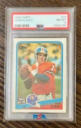 1988 Topps John Elway Denver Broncos NFL Football PSA 8 Graded Card