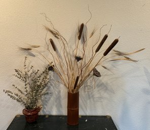 Pair Of Dried Plants In Vases