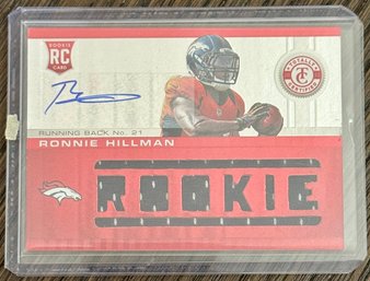 Panini Rookie Hillman Rookie Jersey Autograph Card Denver Broncos NFL Football