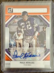 Paul Krause Minnesota Vikings NFL Football Signed Card