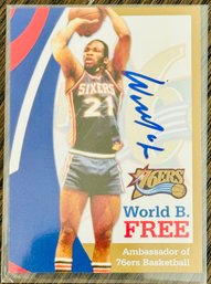 World B Free Philadelphia 76ers Signed NBA Basketball Card