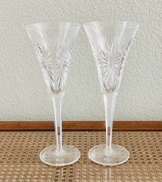 Pair Of Waterford Crystal 2000 Champagne Flutes