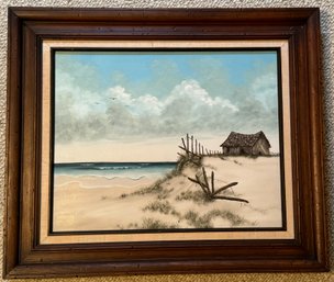 Framed 'Seafront Shack' Printed Canvas