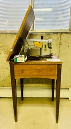 Vintage Singer Sewing Matching Model 328 With Hideaway Table
