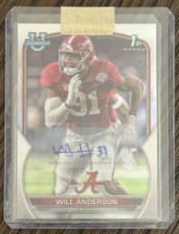 Bowman U Will Anderson Alabama University Signed Card