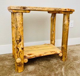 Cabin Log End Table