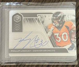 Phillip Lindsay Denver Broncos NFL Football Signed Card