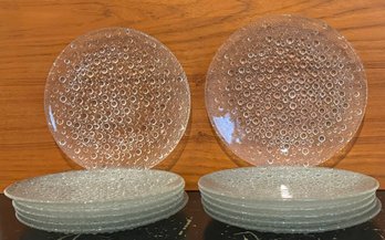 Set Of 12 Vintage Jan Drost Asteroid Modernist Glass Plates
