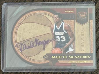 David Thompson Majestic Signatures Denver Nuggets NBA Basketball Signed Card