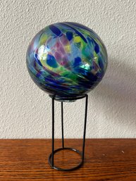 Blown Glass Float With Stand