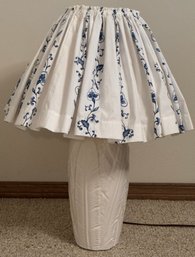 White Glass Lamp W/ Lamp Shade Cover