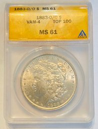 1883 Graded MS 61 Morgan Silver Dollar O Mint VAM-4 TOP 100