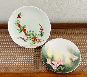 Pair Of Floral Decorative Plates
