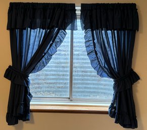 Sheer Navy Window Curtains