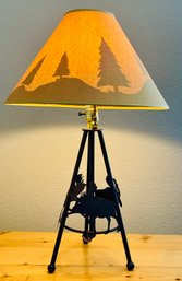 Vintage Pine & Elk/moose Themed Table Lamp