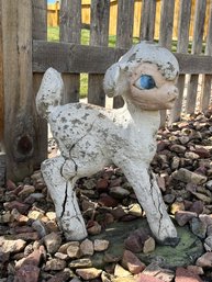 Cement Garden Lamb Decor Sculpture With Cracks