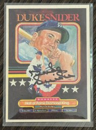 Duke Snyder Hall Of Fame Diamond King Donruss Signed Card