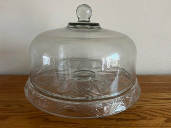Skirted Glass Cake Stand With Dome