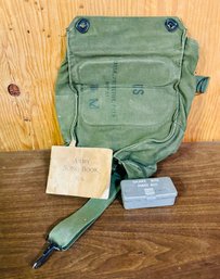 Military Lot With Gear Bag, Song Book, And Snake Bite Kit.