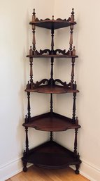 Antique Corner Display Shelf