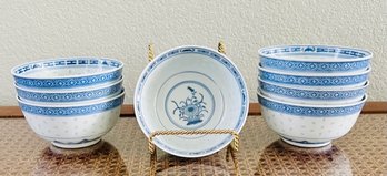 Set Of Vintage Chinese Porcelain Rice Bowls
