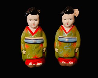 Japanese Geisha Salt And Pepper Shakers