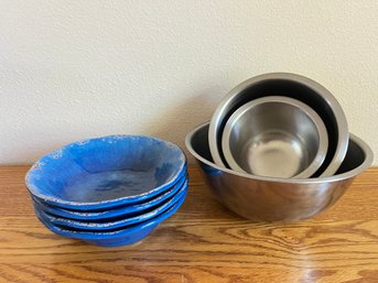 Melamine And Stainless Steel Bowls