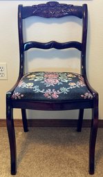 Vintage Rose Back Floral Needlepoint Chair
