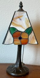Small Vintage Stained Glass Table Lamp