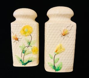 Marutomoware Vintage Hand Painted Salt And Pepper Porcelain Shakers