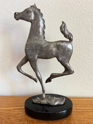 'Wild Rose' Signed Pewter Horse Sculpture