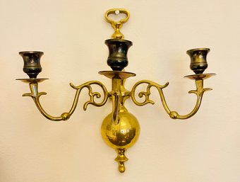 Solid Brass Vintage Candle Sconce 1 Of 2