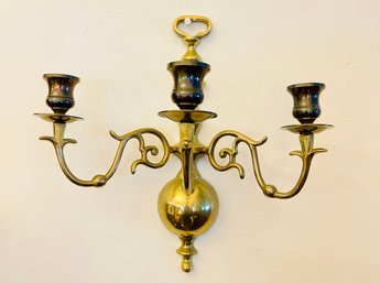 Solid Brass Vintage Candle Sconce 2 Of 2