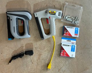 Pair Of Electric & Battery Operated Stapling Guns W/ Staples