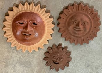 Trio Of Sun Face Decor